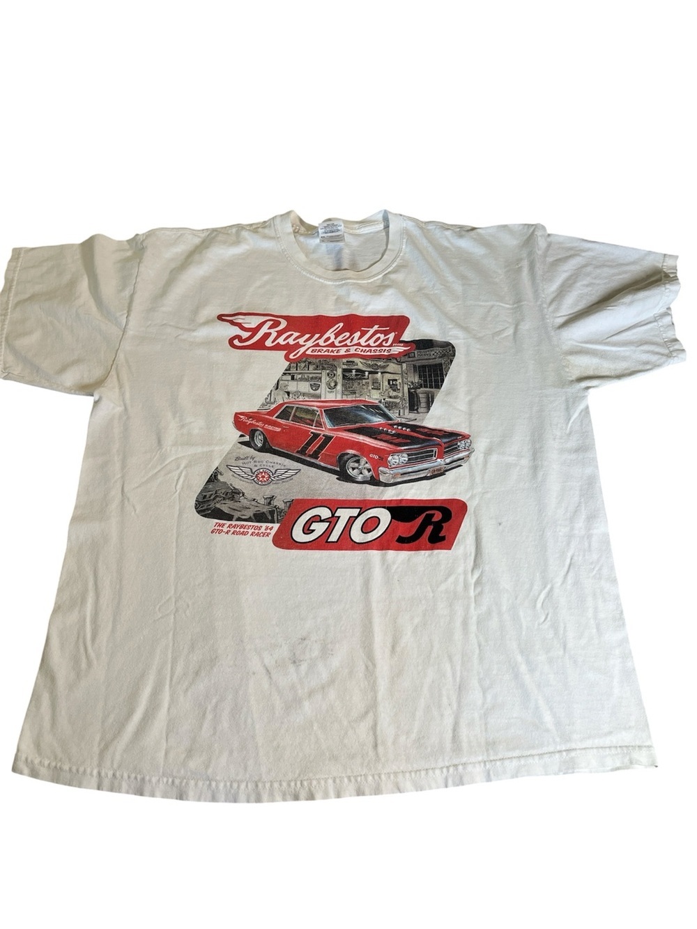 Gildan white T-shirt graphic vintage Raybestos Racing Pontiac GTO
XL